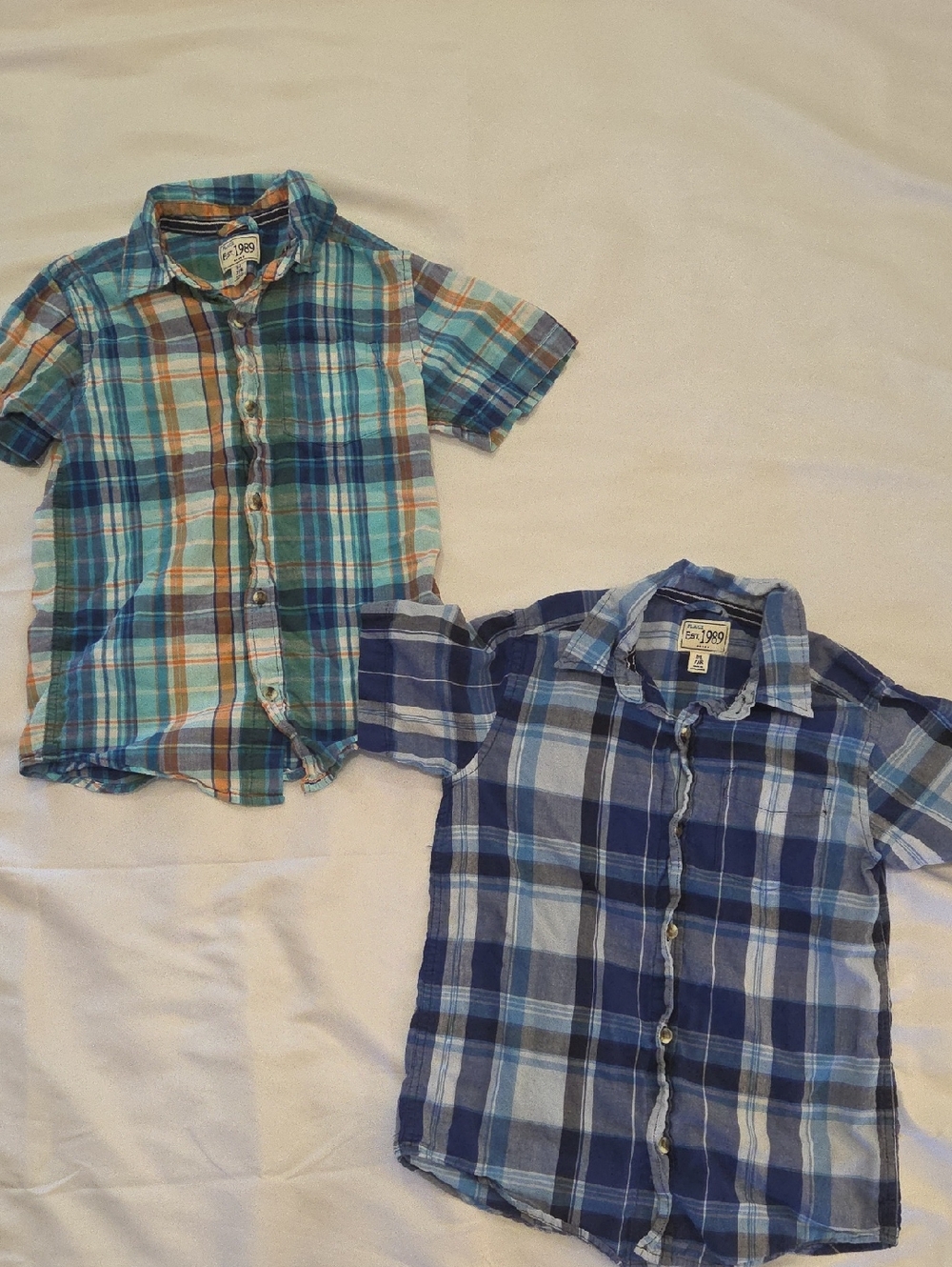 Place Button Up Short Sleeve Shirts Boys 7/8
